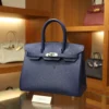 Birkin 30 Epsom Retourne Bleu Saphir PHW