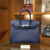 Birkin 30 Epsom Retourne Bleu Saphir PHW