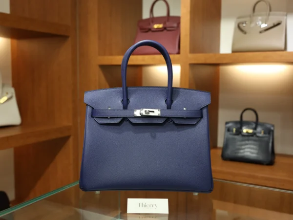 Birkin 30 Epsom Retourne Bleu Saphir PHW