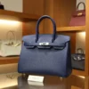 Birkin 30 Epsom Retourne Bleu Saphir PHW