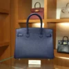 Birkin 30 Epsom Retourne Bleu Saphir PHW