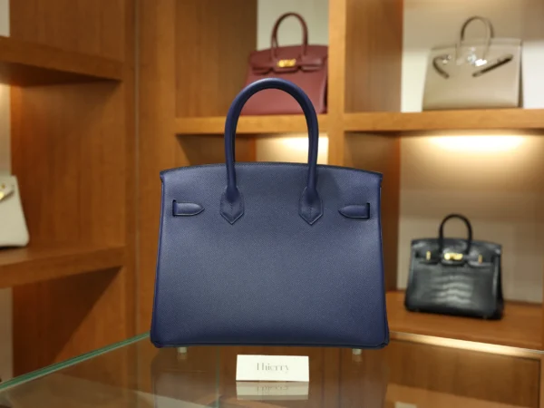 Birkin 30 Epsom Retourne Bleu Saphir PHW