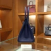 Birkin 30 Epsom Retourne Bleu Saphir PHW