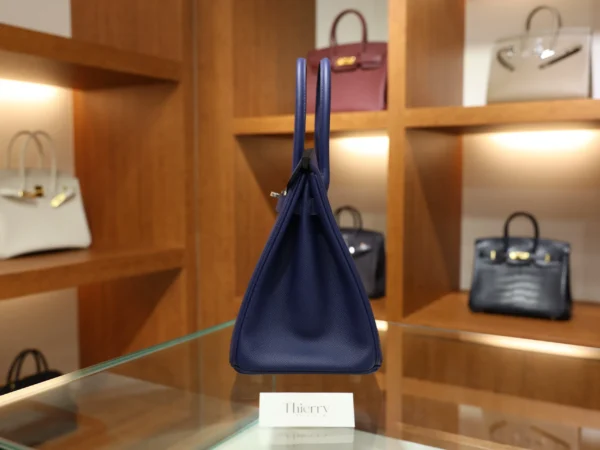 Birkin 30 Epsom Retourne Bleu Saphir PHW