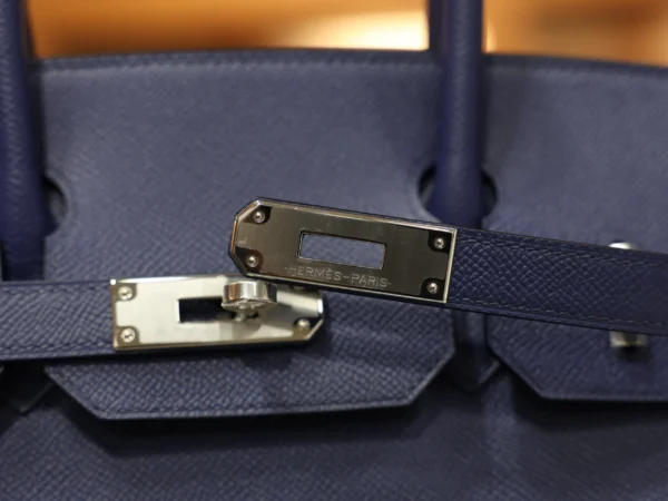 Birkin 30 Epsom Retourne Bleu Saphir PHW