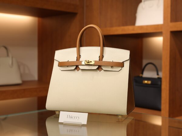 Birkin 25 Epsom Sellier Craie/Gold GHW (HSS)