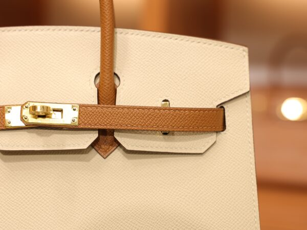 Birkin 25 Epsom Sellier Craie/Gold GHW (HSS)