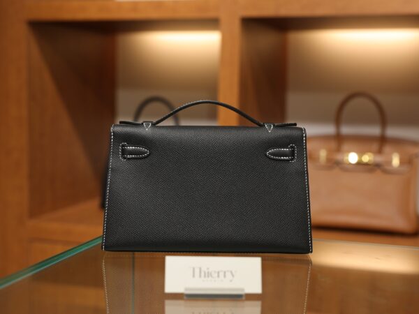 Kelly Pochette Epsom Black & Gris Perle PHW (HSS)