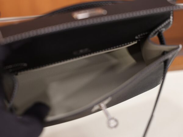 Kelly Pochette Epsom Black & Gris Perle PHW (HSS)