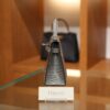 Mini Kelly Shiny Alligator Gris Ciment PHW