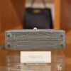 Mini Kelly Shiny Alligator Gris Ciment PHW