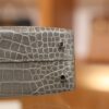Mini Kelly Shiny Alligator Gris Ciment PHW