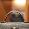 Mini Kelly Shiny Alligator Gris Ciment PHW