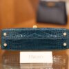 Mini Kelly Shiny Alligator Vert Bosphore GHW