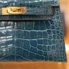 Mini Kelly Shiny Alligator Vert Bosphore GHW