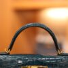 Mini Kelly Shiny Alligator Vert Bosphore GHW