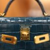 Mini Kelly Shiny Alligator Vert Bosphore GHW