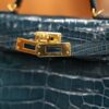Mini Kelly Shiny Alligator Vert Bosphore GHW