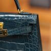 Mini Kelly Shiny Alligator Vert Bosphore GHW