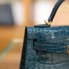 Mini Kelly Shiny Alligator Vert Bosphore GHW