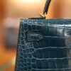 Mini Kelly Shiny Alligator Vert Bosphore GHW