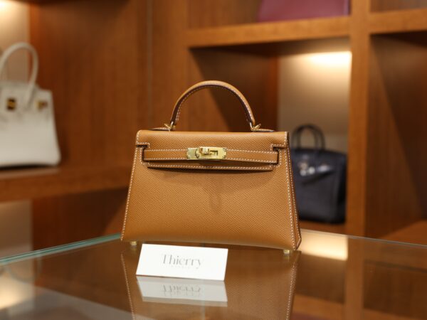 Mini Kelly Epsom Gold GHW