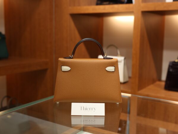 Mini Kelly Epsom Gold/Craie/Black PHW (S.O)