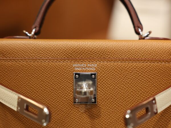 Mini Kelly Epsom Gold/Craie/Black PHW (S.O)
