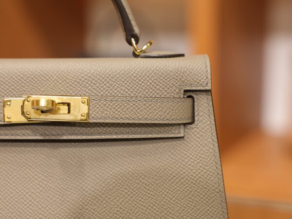 Mini Kelly Epsom Gris Asphalte GHW