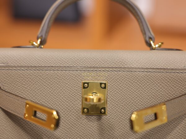 Mini Kelly Epsom Gris Asphalte GHW