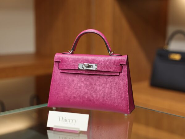 Mini Kelly Epsom Rose Pourpre PHW