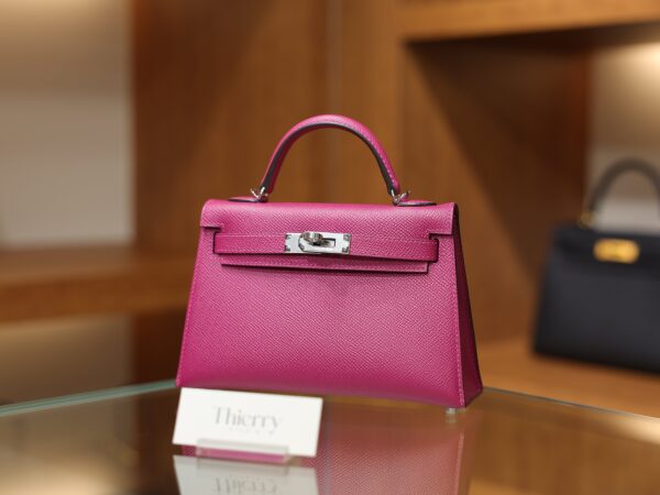 Mini Kelly Epsom Rose Pourpre PHW