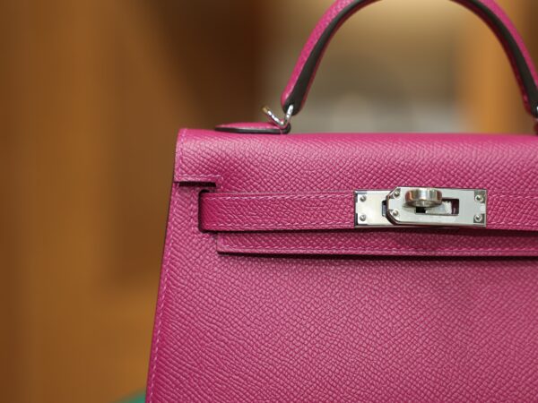 Mini Kelly Epsom Rose Pourpre PHW