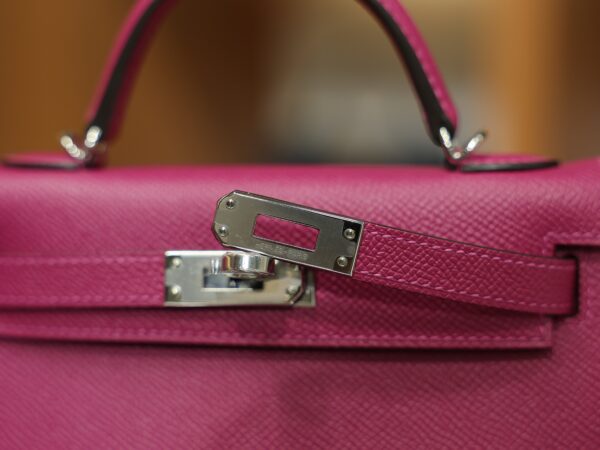 Mini Kelly Epsom Rose Pourpre PHW