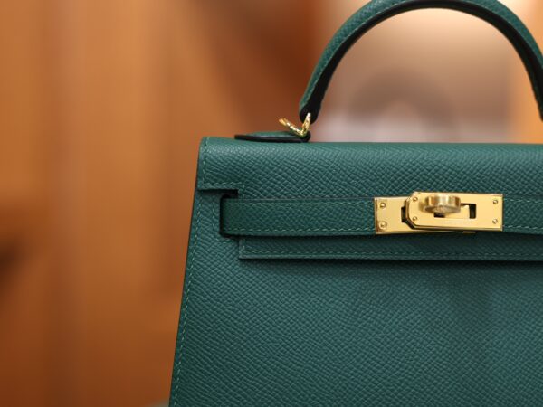 Mini Kelly Epsom Malachite GHW