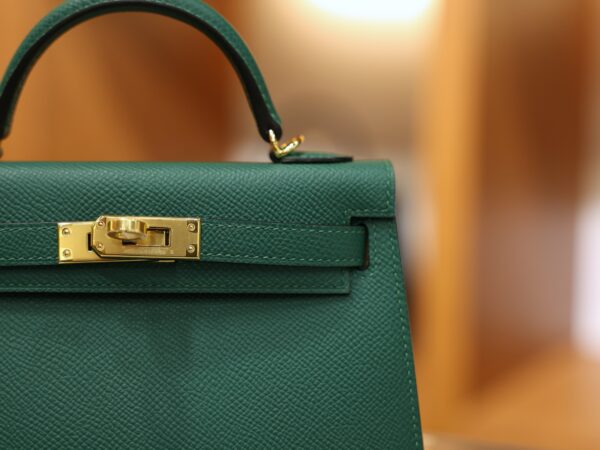 Mini Kelly Epsom Malachite GHW