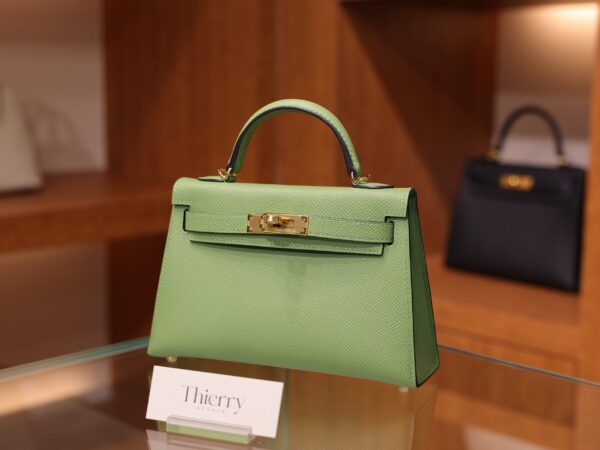 Mini Kelly Epsom Vert Criquet GHW