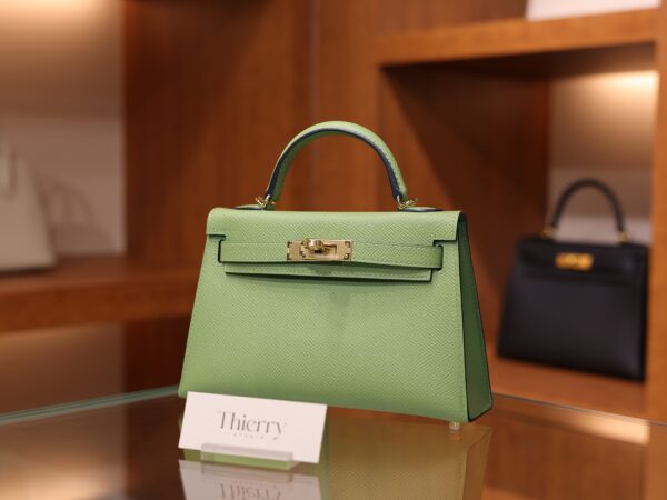 Mini Kelly Epsom Vert Criquet GHW