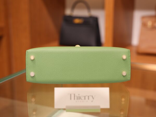 Mini Kelly Epsom Vert Criquet GHW