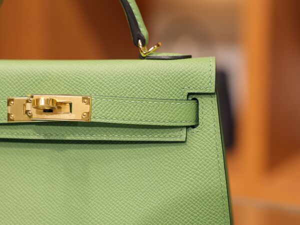 Mini Kelly Epsom Vert Criquet GHW