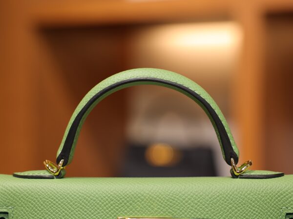 Mini Kelly Epsom Vert Criquet GHW