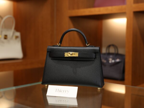 Mini Kelly Epsom Black GHW