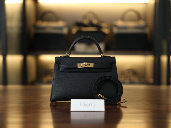 Mini Kelly Epsom Black GHW