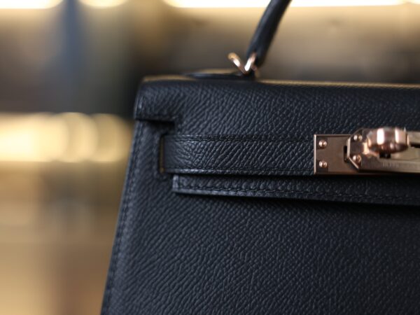Mini Kelly Epsom Black RGHW