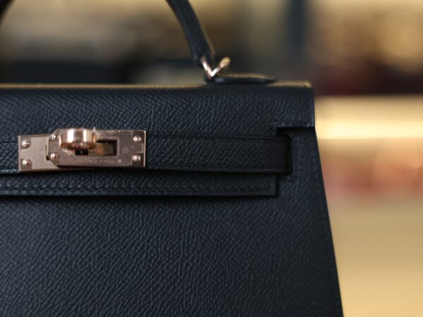 Mini Kelly Epsom Black RGHW