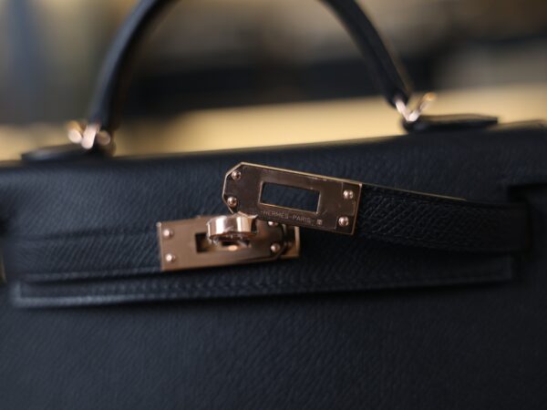 Mini Kelly Epsom Black RGHW