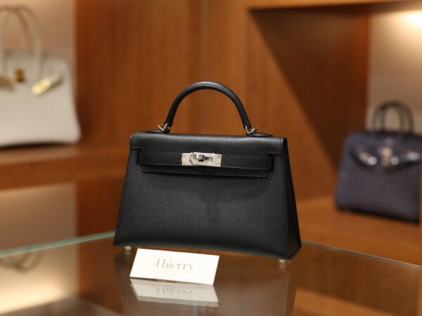 Mini Kelly Epsom Black PHW