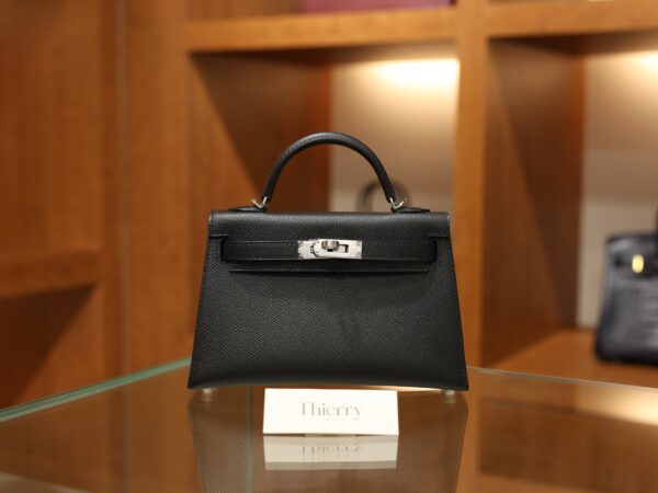 Mini Kelly Epsom Black PHW