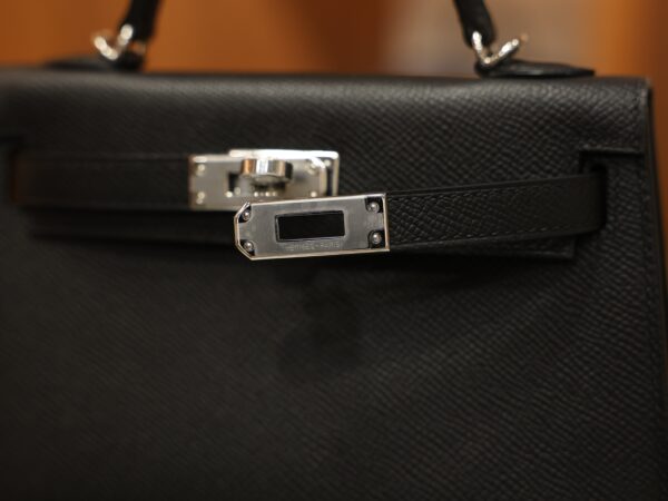 Mini Kelly Epsom Black PHW