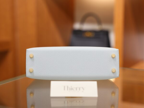 Mini Kelly Epsom Bleu Brume GHW